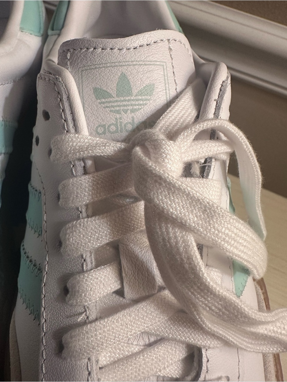 Adidas Sambae J White Clear Mint Gum Sneakers Women’s 7.5 / Youth 6.5 NIB - Picture 5 of 9